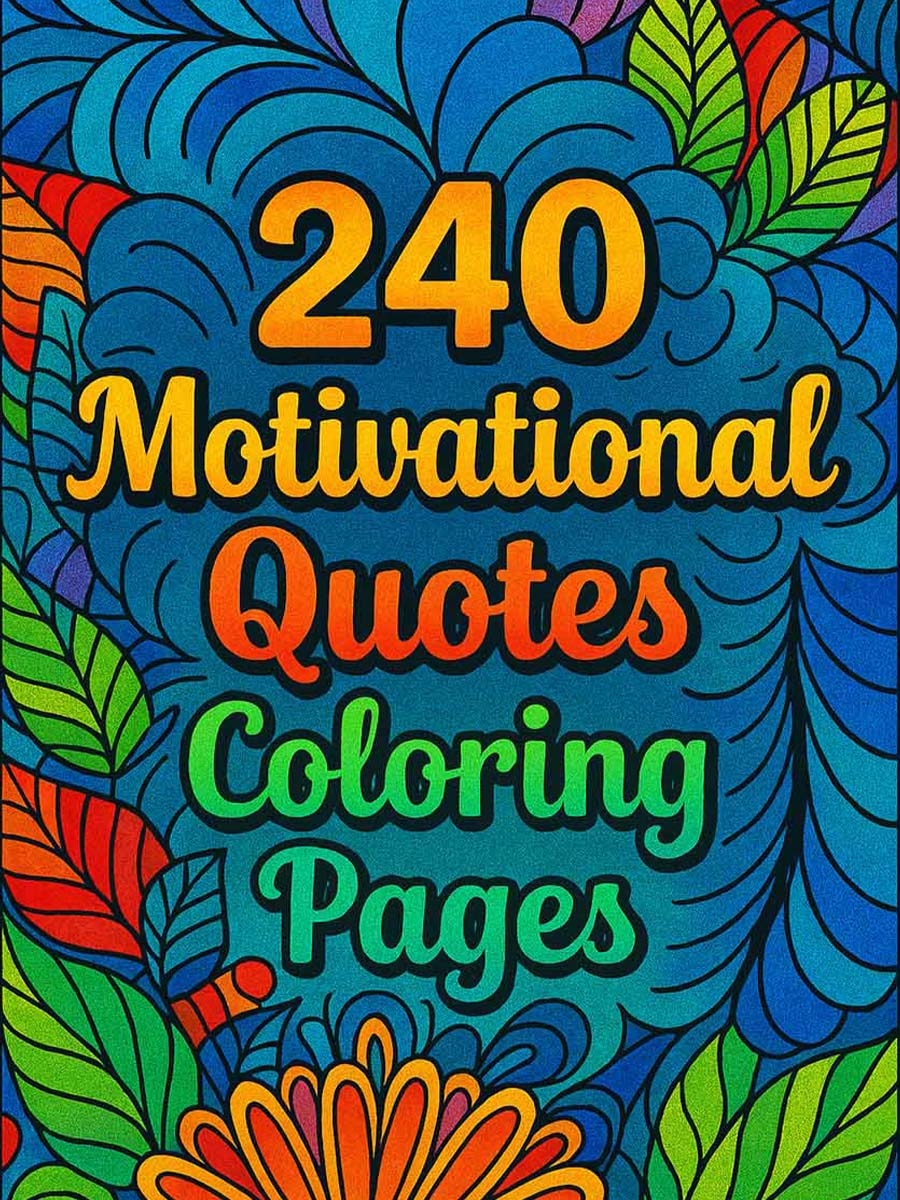 240 Motivational Quotes - Colouring Pages