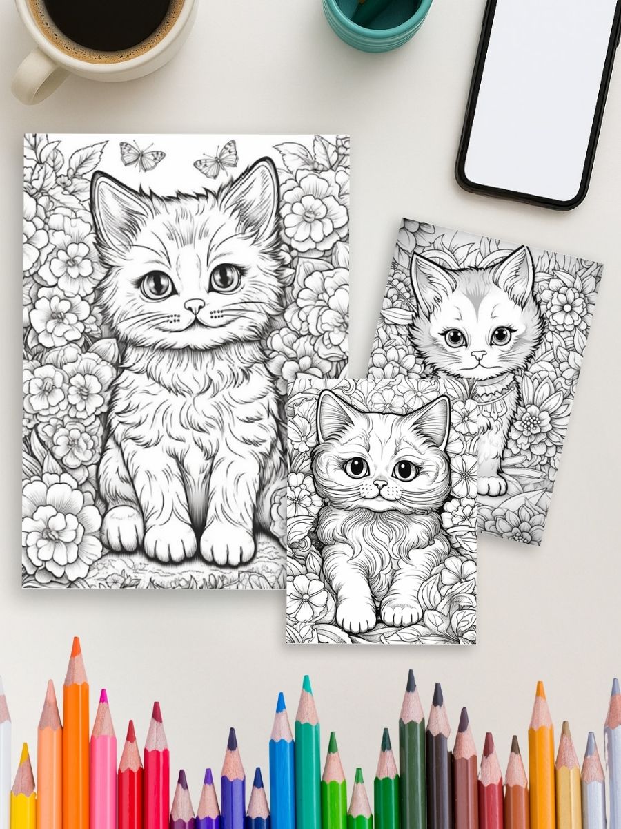 Mini Meows – 70 Cute Small Cat Colouring Pages - Image 4