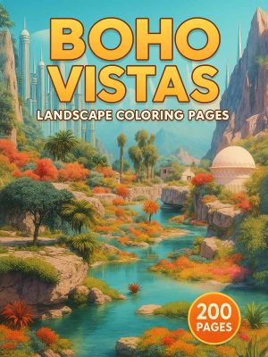 Boho Vistas – 200 Landscape Colouring Pages