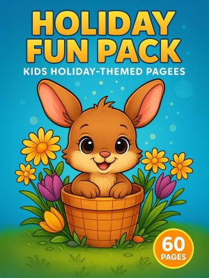 Holiday Fun Pack – 60 Kids Holiday-Themed Colouring Pages