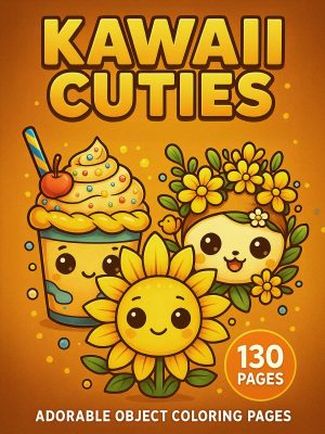 Kawaii Cuties – 130 Adorable Everyday Object Colouring Pages