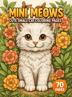 Mini Meows – 70 Cute Small Cat Colouring Pages