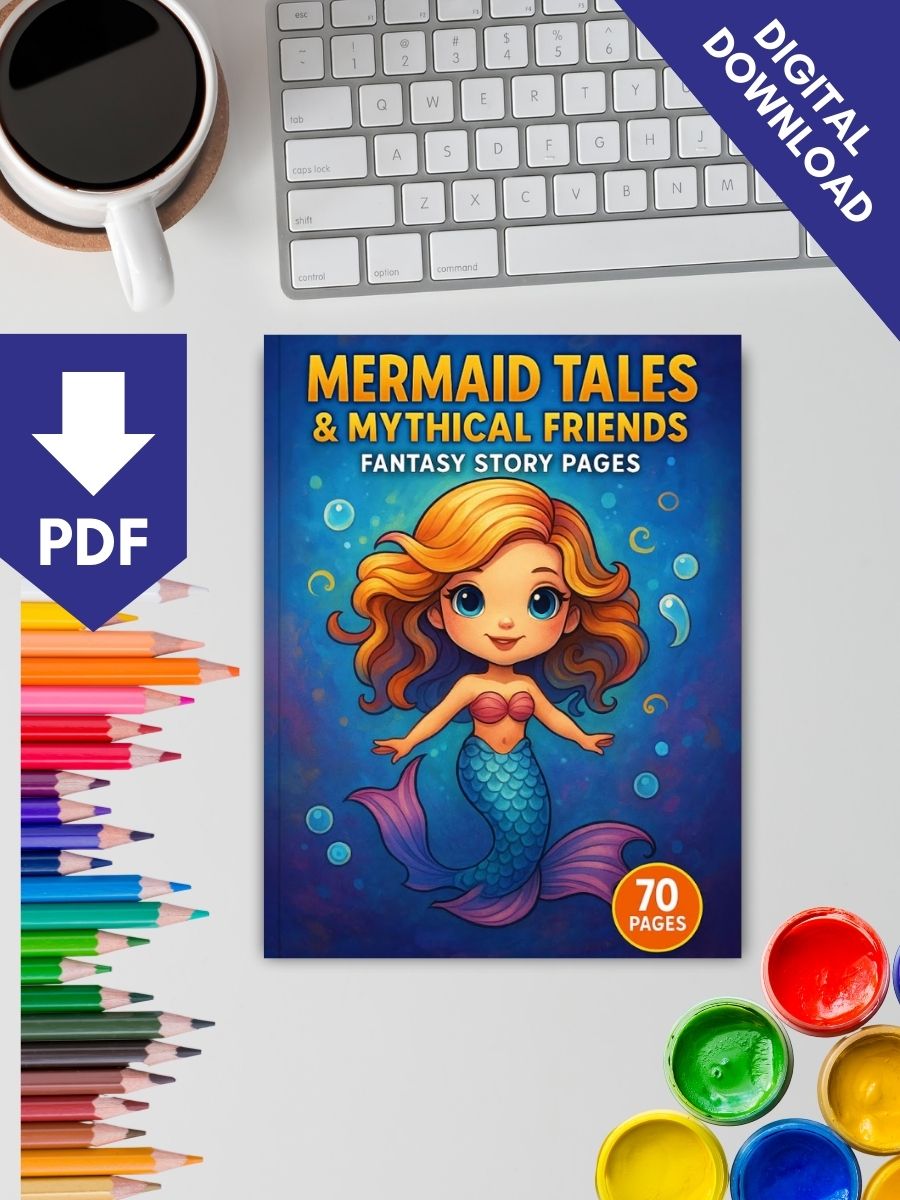 Mermaid Tales & Mythical Friends – 70 Fantasy Story Colouring Pages - Image 2