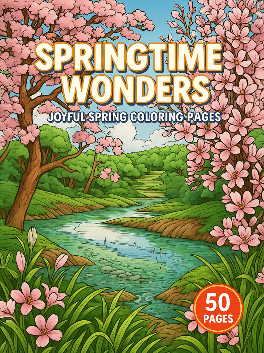 Springtime Wonders – 50 Joyful Colouring Pages