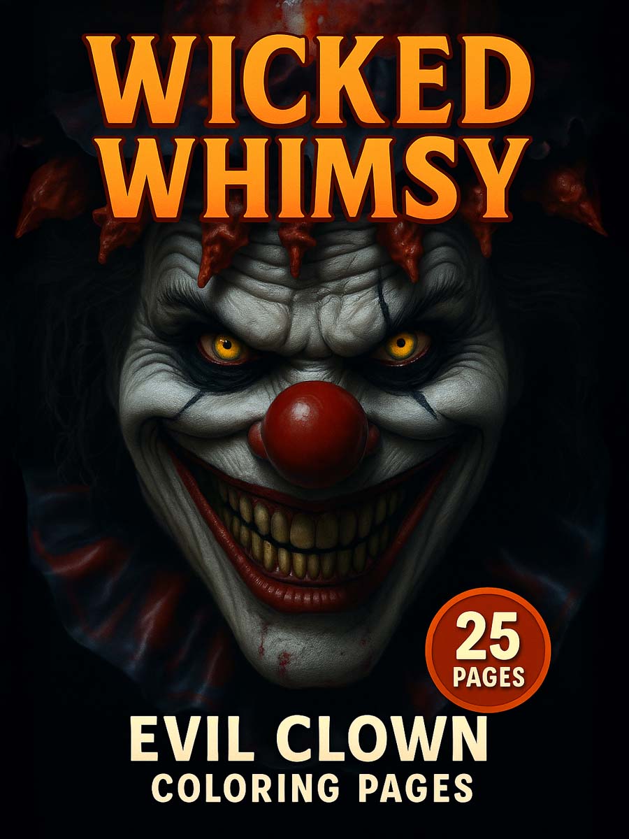 Wicked Whimsy – 25 Evil Clown Colouring Pages